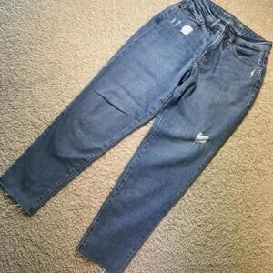 Old Navy Light Blue Distressed High-Rise Curvy O.G. Straight 4 NWOT‎